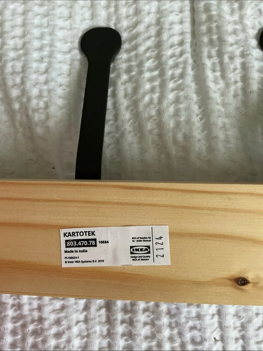 IKEA Heavy Wall-Mounted 5-Hook Coat Rack in Natural Wood and Metal nwot